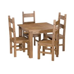 IDEA Jídelní stůl 92x92 + 4 židle EL DORADO dub antik