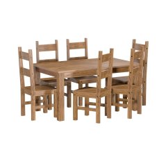 IDEA Jídelní stůl 152x92 + 6 židlí EL DORADO dub antik