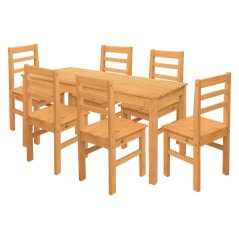 IDEA Jídelní stůl 11164V + 6 židlí 1221V TORINO vosk