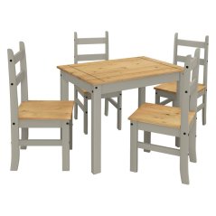 IDEA Stůl + 4 židle CORONA 3 vosk/šedá